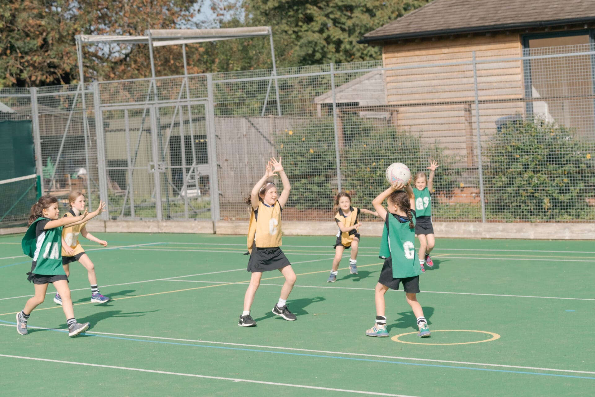 Image of pupils playing netball